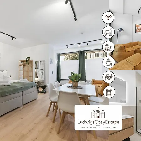 Apartment Ludwigscozyescape - Design Loft Mit Großer Wohnküche Am Residenzschloss, 6 Gäste, Smarttv In Jedem Zimmer, Highspeed Wlan, Workspace, 24h Self Check-in, Parkplatz 2 Min *